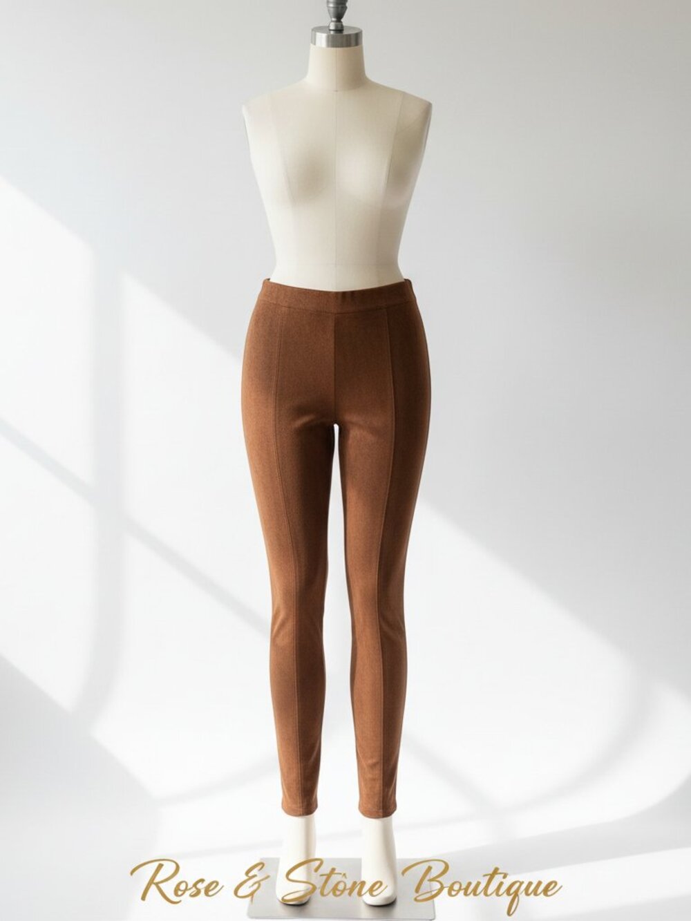 Joe Fresh Faux Suede Leggings Cognac Brown Size S Pull-On